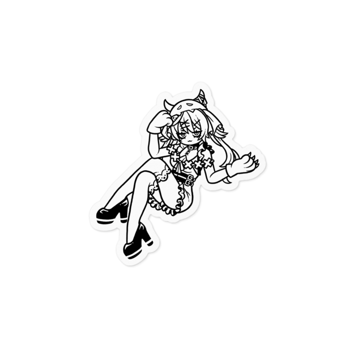 ウタヨノ全身白黒_ステッカー - 60 x 60 (mm)(3)