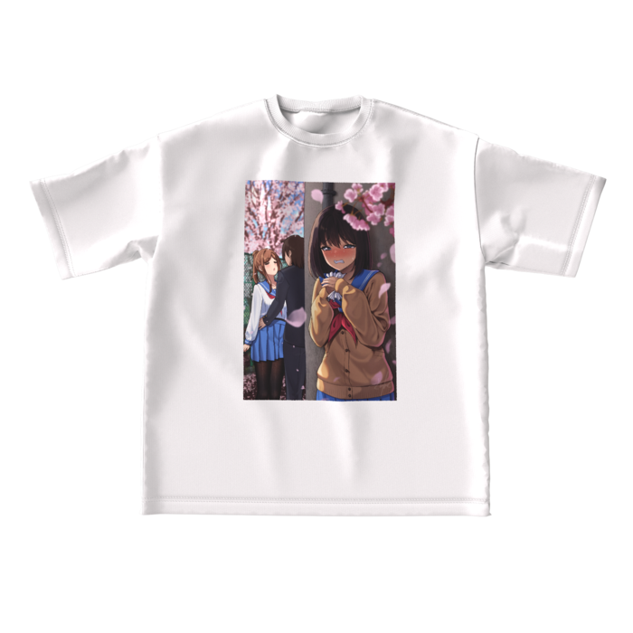 ビッグシルエットTシャツ - L - 正面 - 白 / Oversized T-shirt - L - Front - White