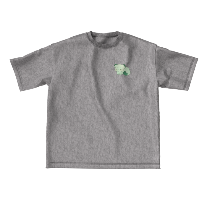 ビッグシルエットTシャツ - L - 両面(灰)