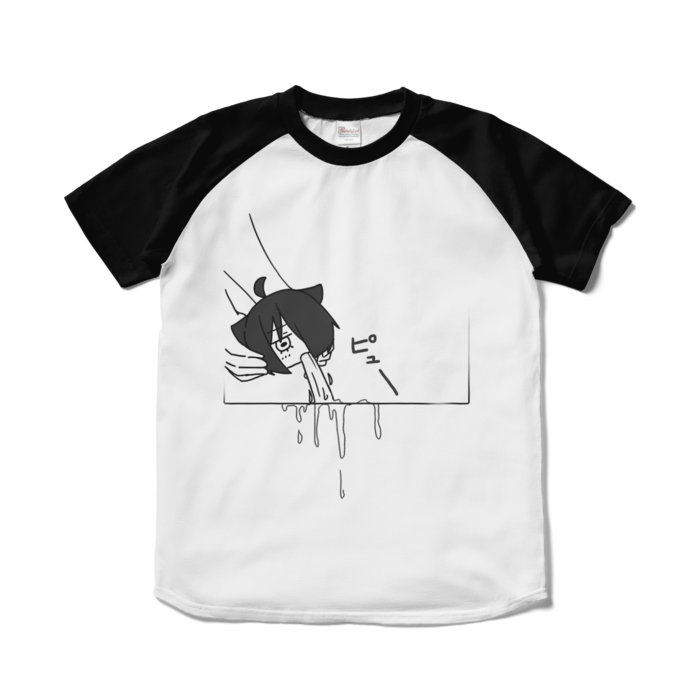 ラグランTシャツ - S - ホワイト×ブラック