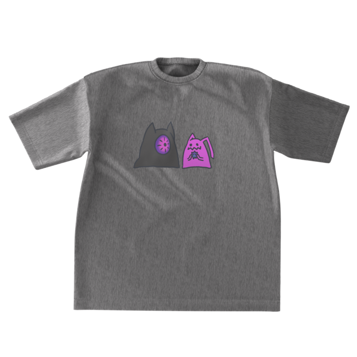 ビッグシルエットTシャツ - XL - 正面(グレー)