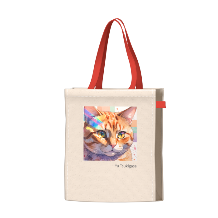 ツートンカラーバッグ - レッド - W34 × H41 × D14cm