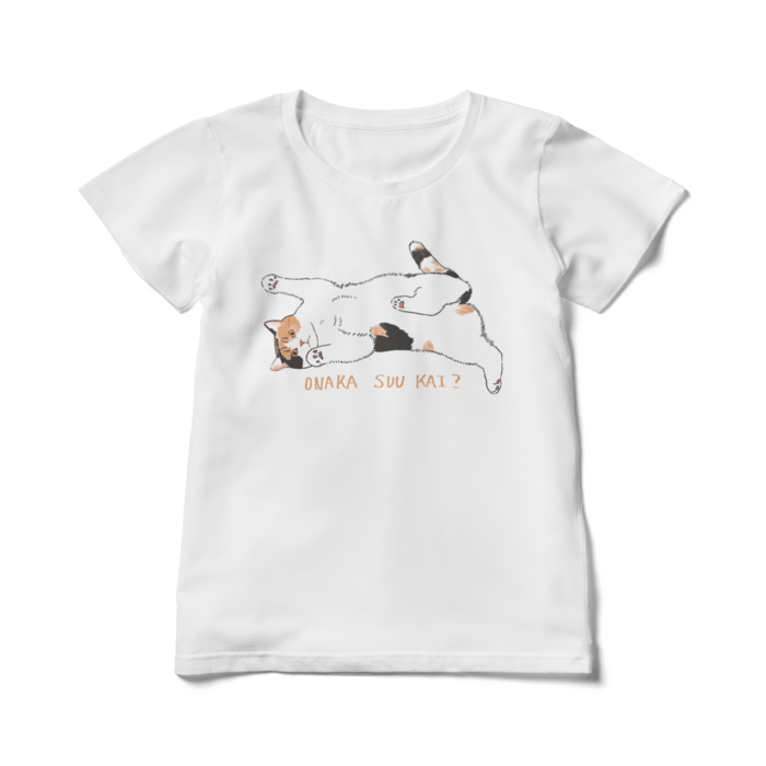 レディースTシャツ - L - 白(お腹吸う?)