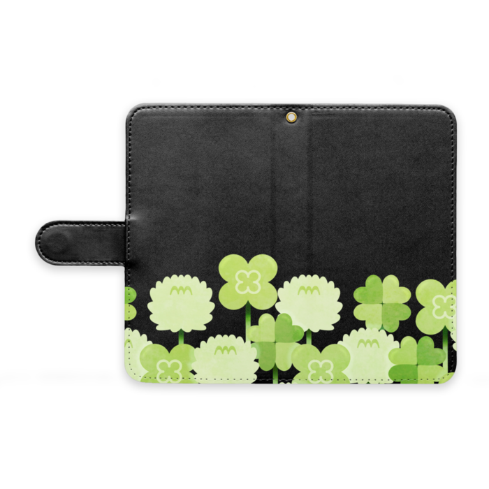 手帳型Androidケース　ストラップ穴あり　黒色　M（中）