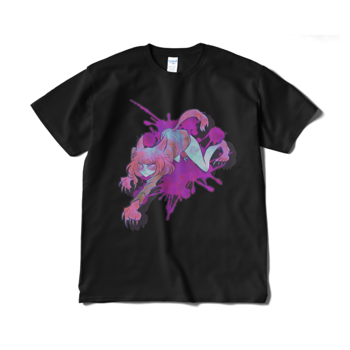 Tシャツ(猫山さん/黒)- XL - ブラック