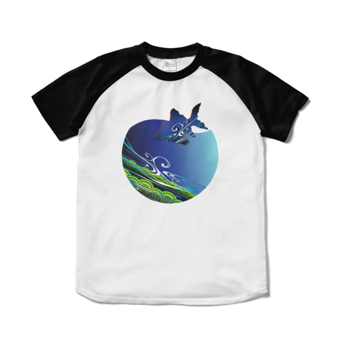ラグランTシャツ - S - ホワイト×ブラック