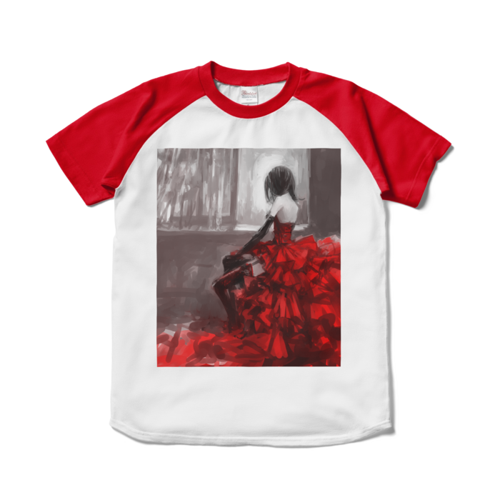 ラグランTシャツ - S - ホワイト×レッド