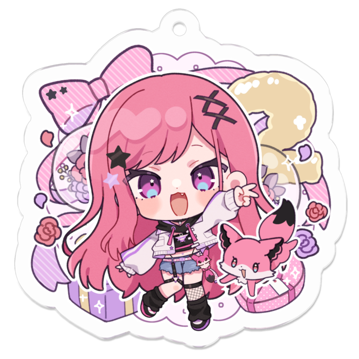 アクリルキーホルダー2(きつね耳なし) - 50 x 50 (mm)