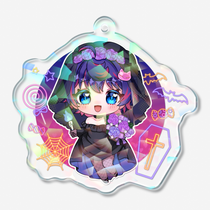 ホログラムアクリルキーホルダー - 50 × 50mm