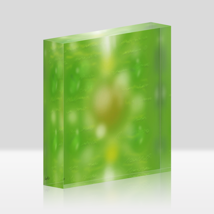 アクリルブロック - 100x100mm(ホワイト 白引きあり)