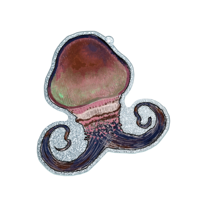 ラメアクリルキーホルダー - 100 × 100mm　海月