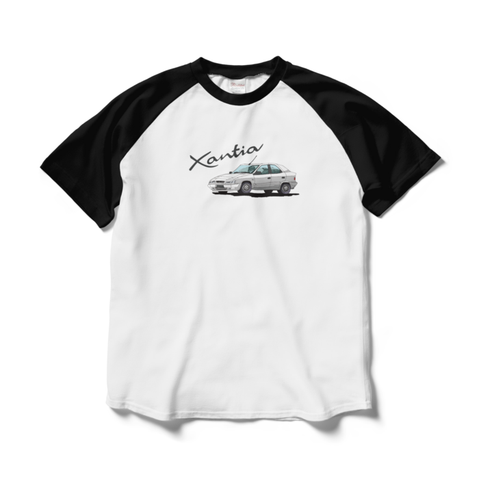 ラグランTシャツ - L - ホワイト×ブラック