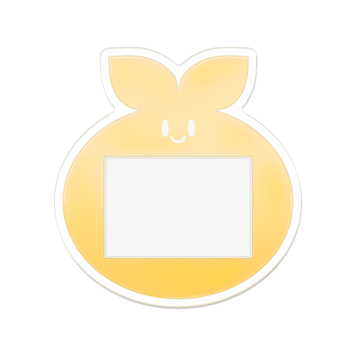 ぽこ組さん名札（黄）- 70 x 70 (mm)