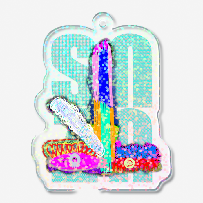 ホログラムアクリルキーホルダー - 50 × 50mm