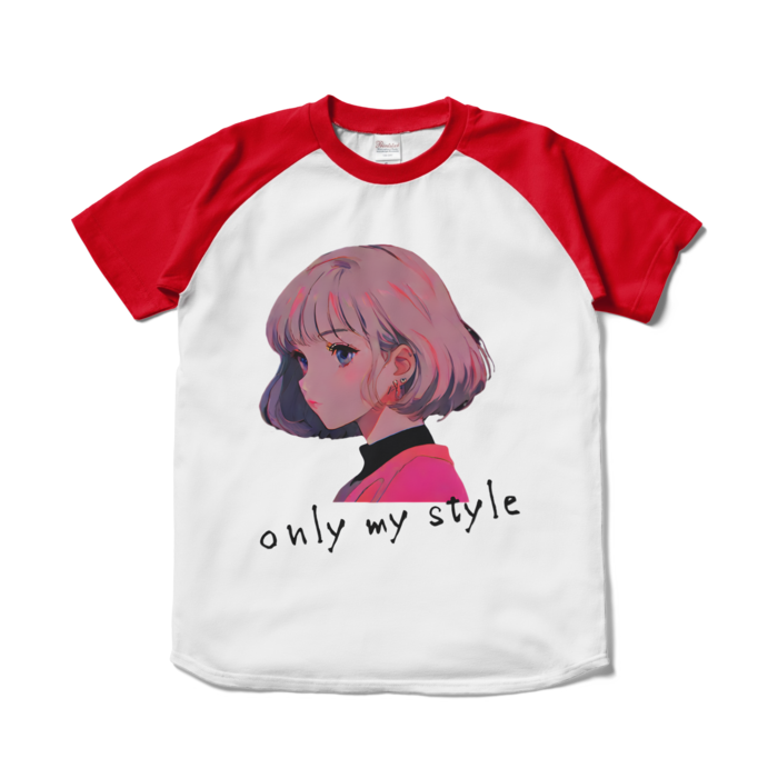 ラグランTシャツ - S - ホワイト×レッド