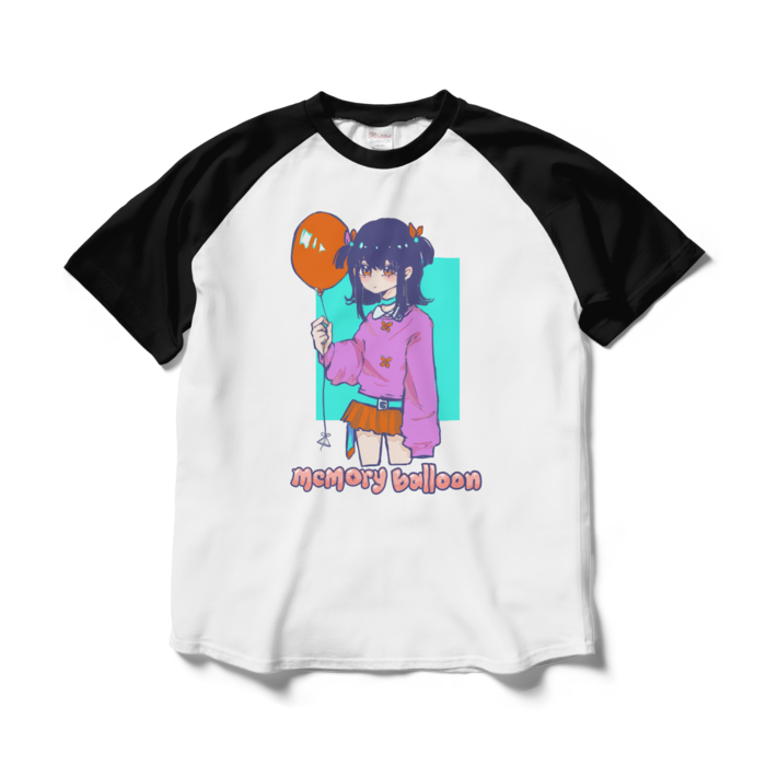 ラグランTシャツ - L - ホワイト×ブラック
