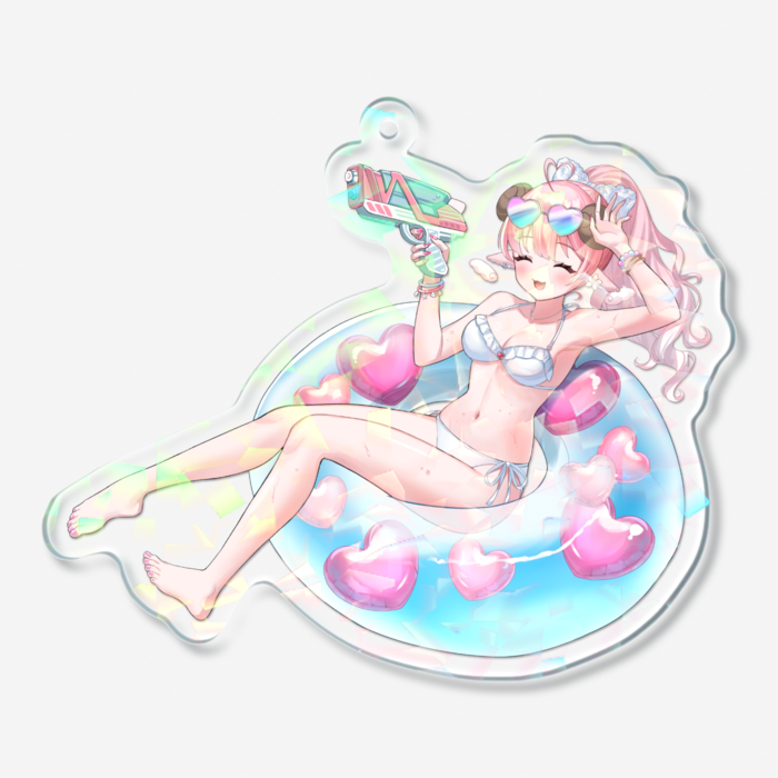 ホログラムアクリルキーホルダー - 70 × 70mm