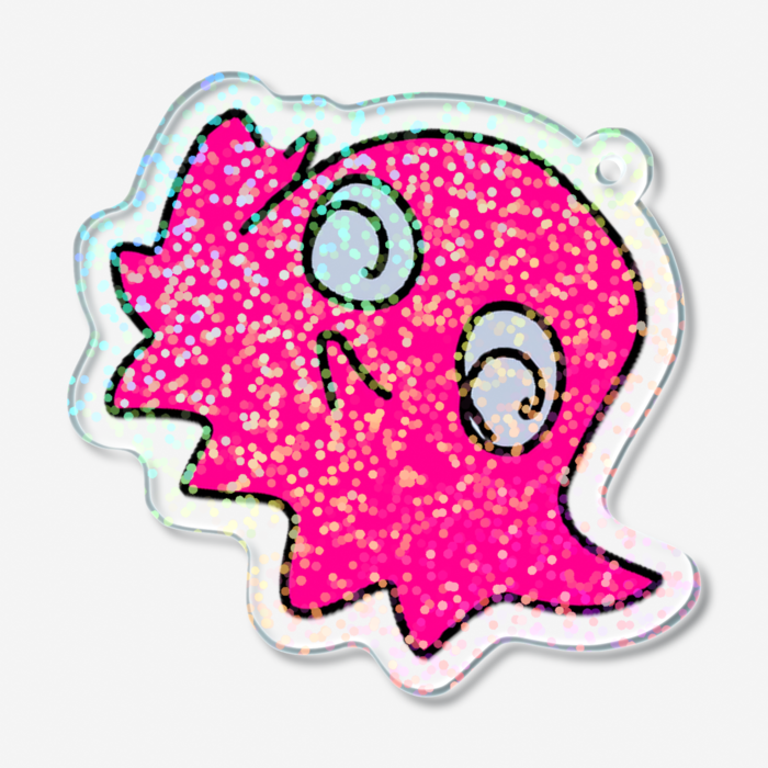 【９】タコ(◎◎)・ホログラムアクリルキーホルダー - 50 × 50mm