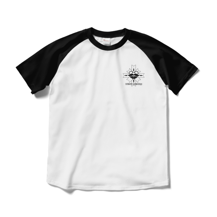 ラグランTシャツ - M - ホワイト×ブラック