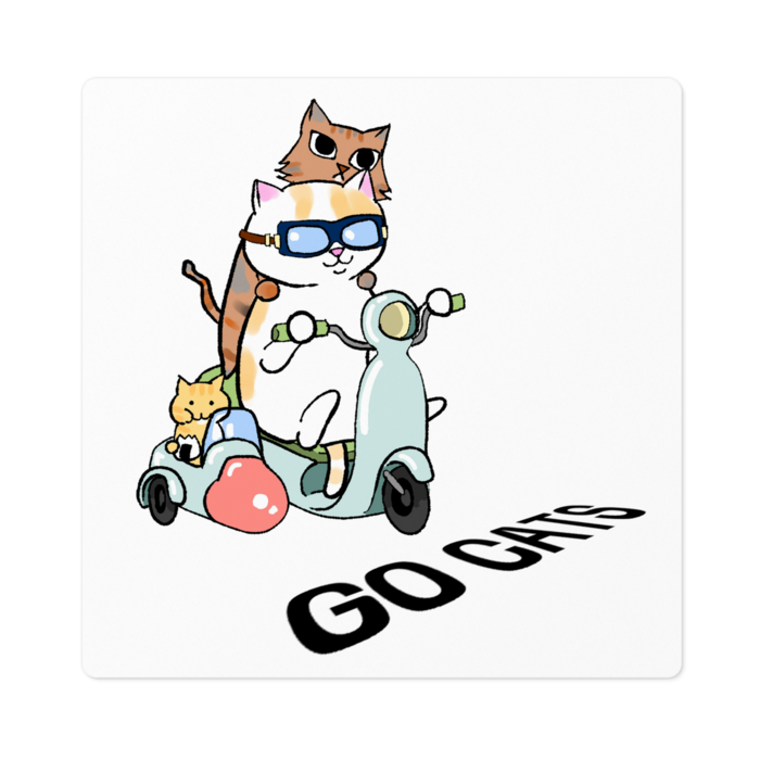GO CATSステッカー - 100 x 100 (mm)(2)