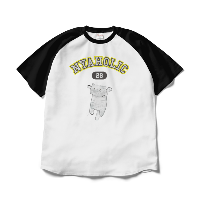 ラグランTシャツ - XL - ホワイト×ブラック