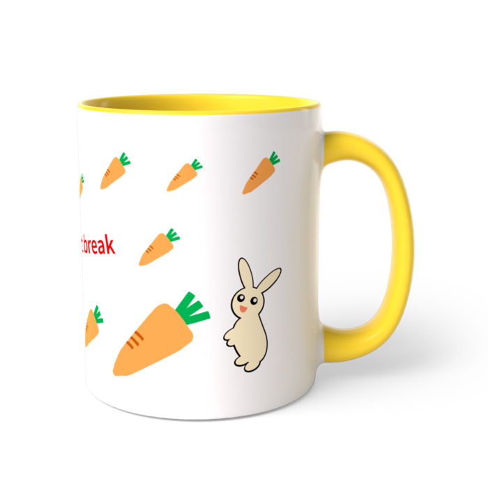 ツートンカラーマグカップ - 直径 8.2cm / 高さ 9.5cm(黄色)