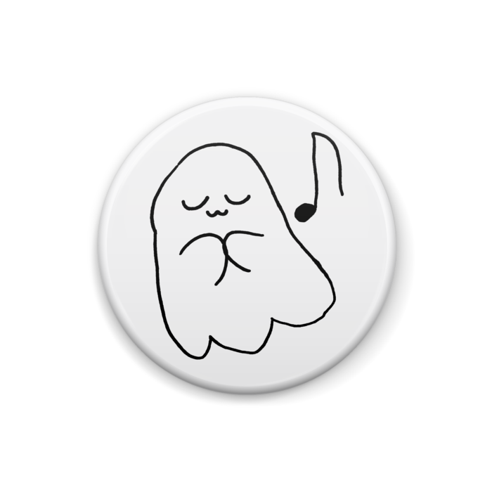 るんるんおばけ缶バッジ25mm