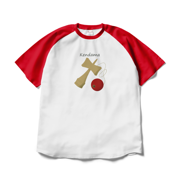 ラグランTシャツ - XL - ホワイト×レッド