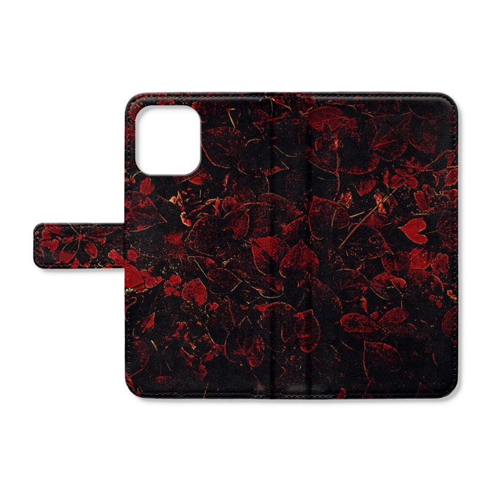 【Heart-Leaf】手帳型iPhoneケース - iPhone12 ProMax - ストラップ穴 なし