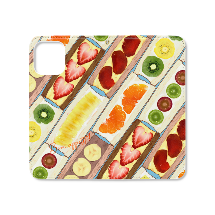 手帳型iPhoneケース(ベルトなし) - iPhone12 ProMax - ストラップ穴 あり