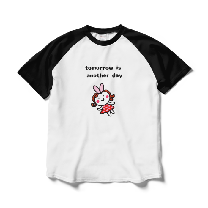 ラグランTシャツ - L - ホワイト×ブラック