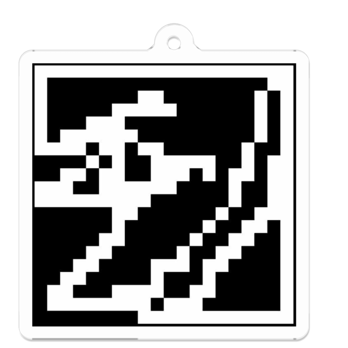 アクリルキーホルダー - 50 x 50 (mm)(黒）