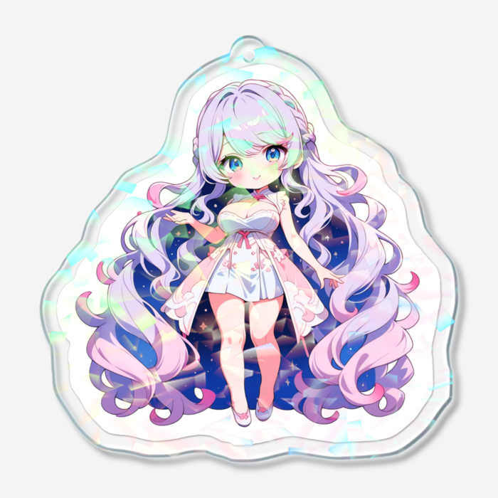 ホログラムアクリルキーホルダー - 70 × 70mm