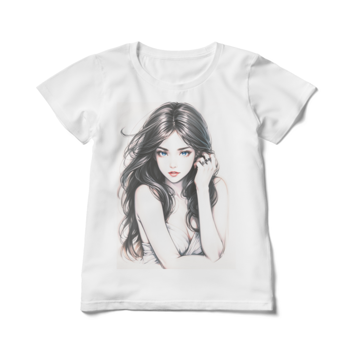 (前面プリント) Elegant  Woman レディースTシャツ - L(製品への表記はWL) - 白