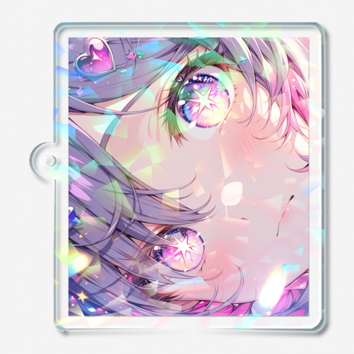 ホログラムアクリルキーホルダー - 50 × 50mm