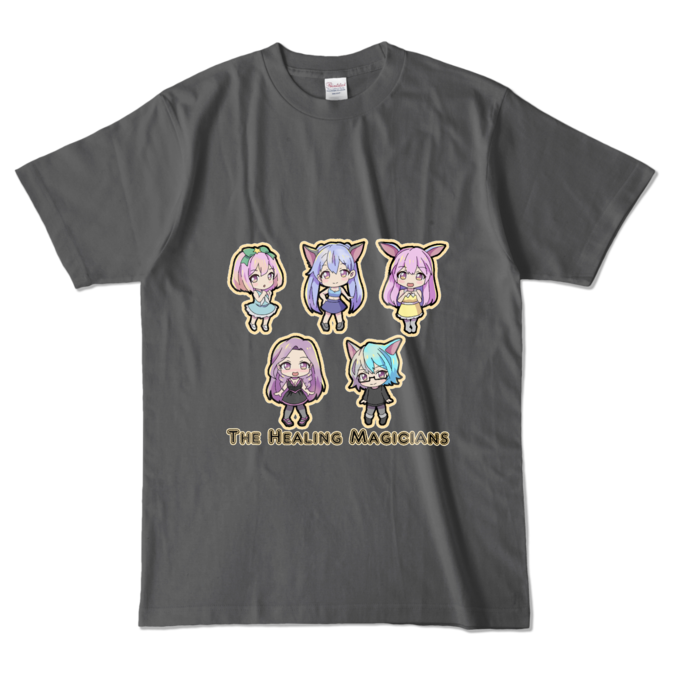 カラーTシャツ - L - チャコール／カラー柄