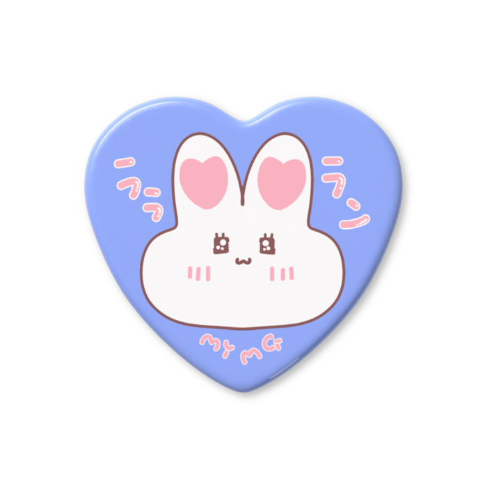 ハート缶バッジ - 57 × 52.5mm