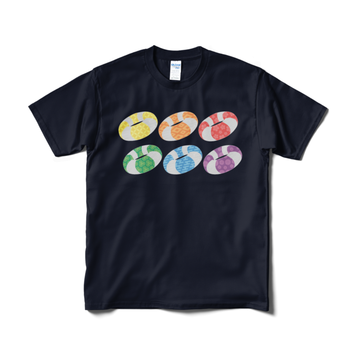 和柄浮き輪Tシャツ(短納期) - M - ネイビー