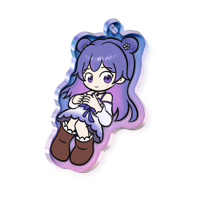 オーロラアクリルキーホルダー - 50 × 50mm