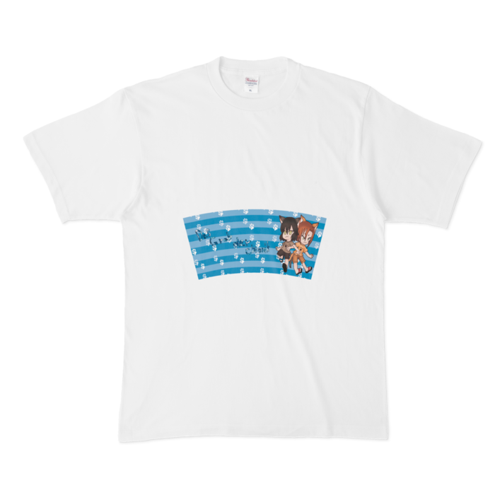Tシャツ - XL - 白_猫兄弟(両面)