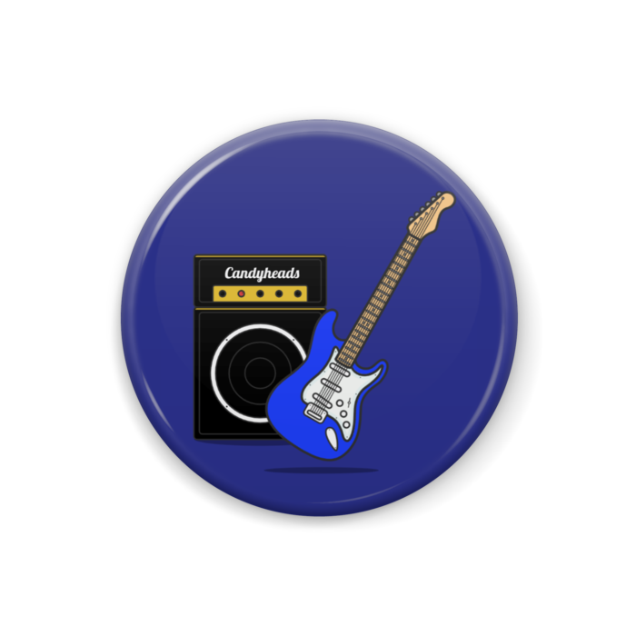 ギター缶バッチ Guitar button badge -blue- - candyheads - BOOTH