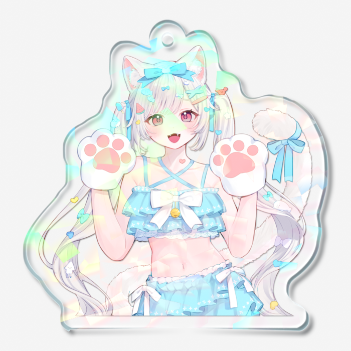 ホログラムアクリルキーホルダー - 50 × 50mm