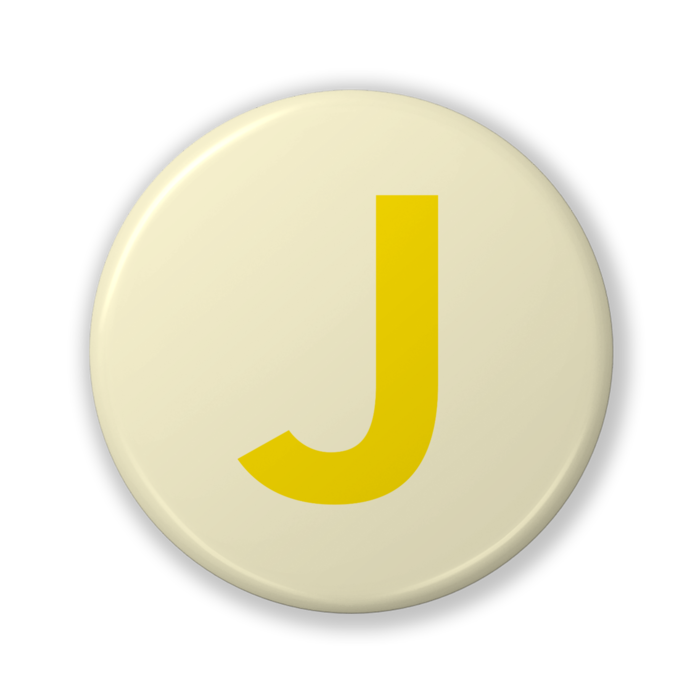 【J(ジェイ)】〈イエロー〉缶バッジ- 32mm