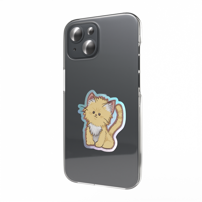 オーロラスマホステッカー - 猫