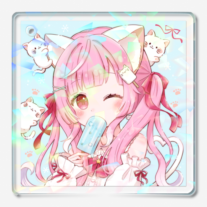 ホログラムアクリルキーホルダー - 50 × 50mm