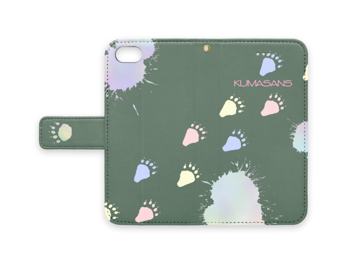 手帳型iPhoneケース - iPhone 8 / 7 - ストラップ穴 あり(緑)