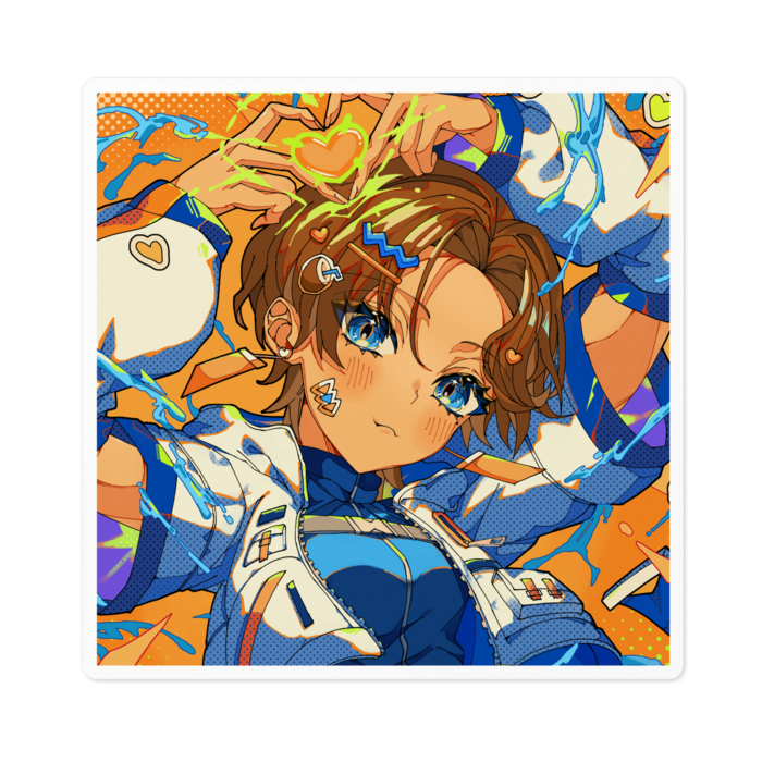 ステッカー（かわいいやつ）- 100 x 100 (mm)