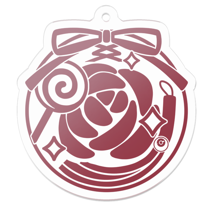 アクリルキーホルダー - 50 x 50 (mm)赤