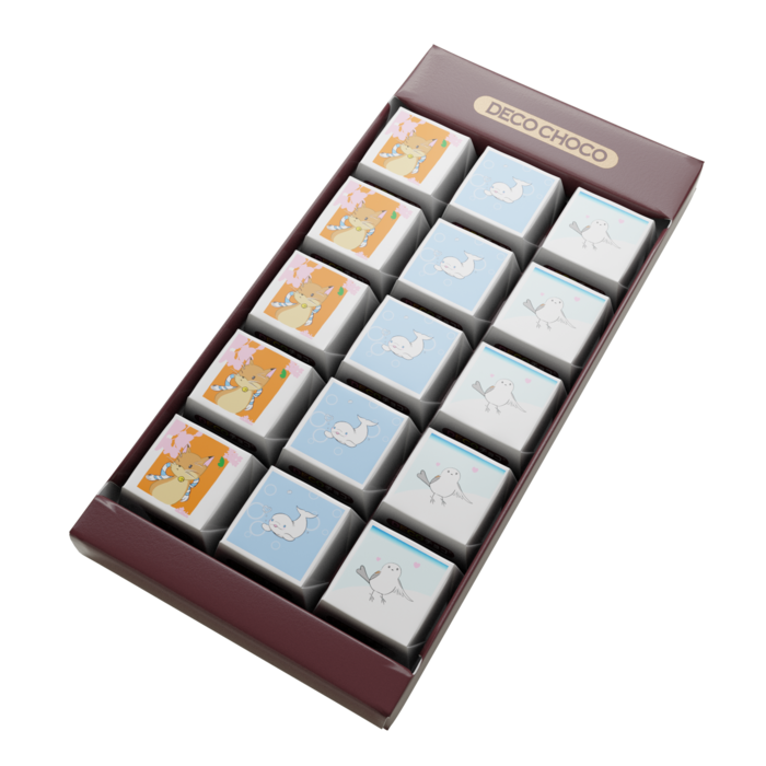 DECOチョコ15個 - 列ごとにデザイン