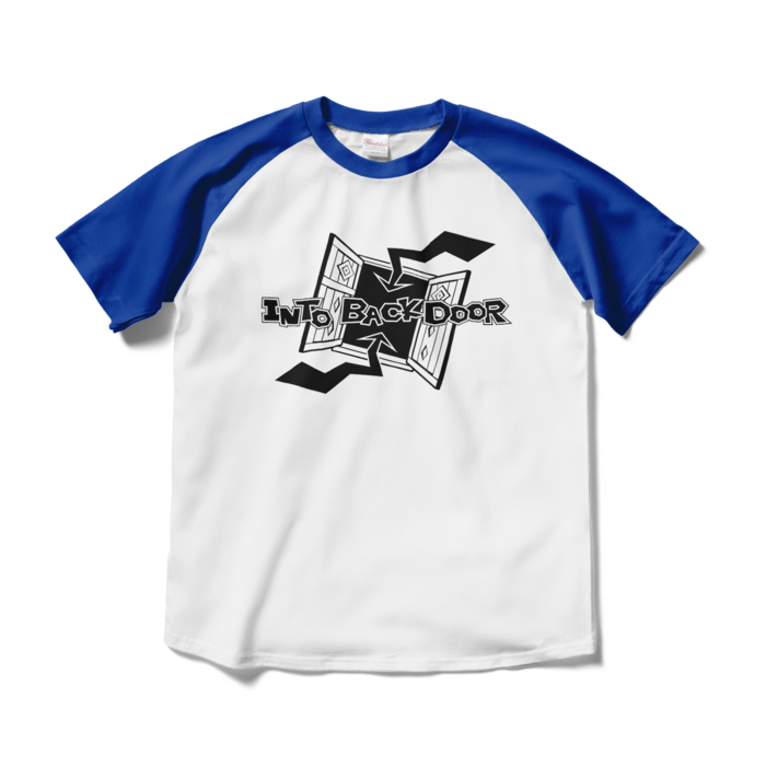 ラグランTシャツ - M - ホワイト×ロイヤルブルー